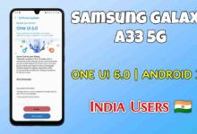 Samsung Galaxy A33 5G One UI 6 Update