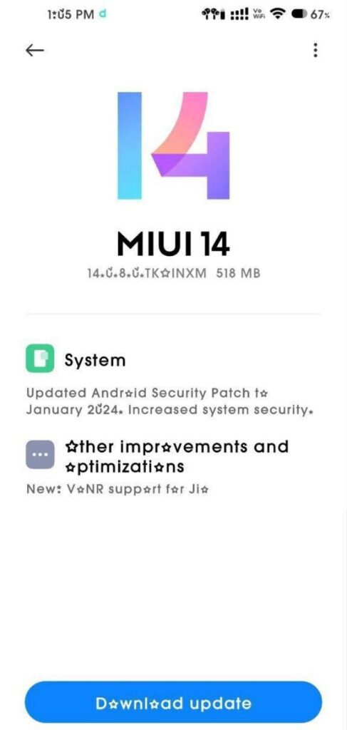 Xiaomi 11 Lite NE 5G MIUI 14 update for Indian Users