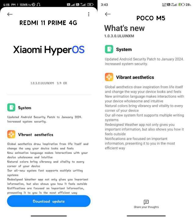 HyperOS Update for Redmi 11 Prime Indian Users