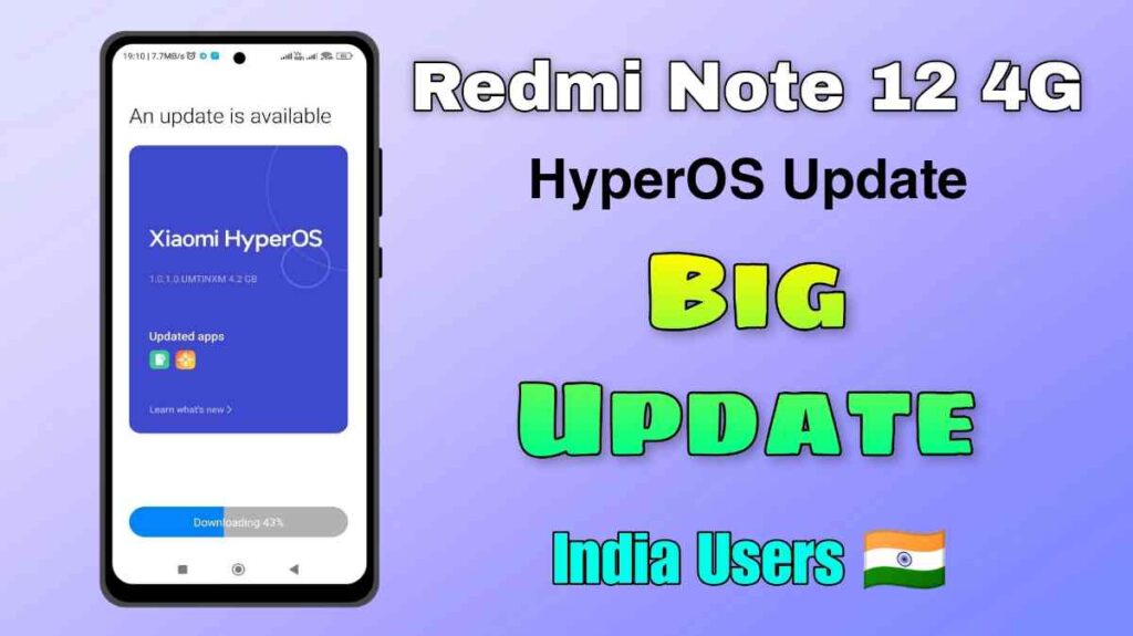 Redmi Note 12 4G HyperOS update for Indian Users