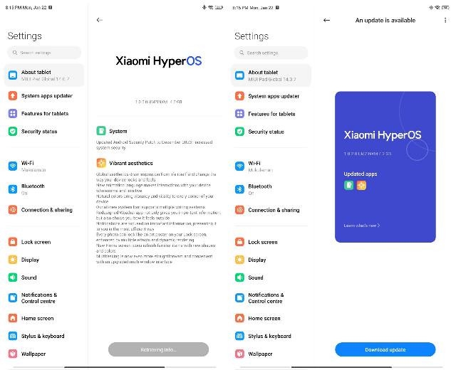 HyperOS Update for Xiaomi Pad 6 Indian Users: 