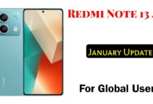 Redmi Note 13 4G January Patch Update